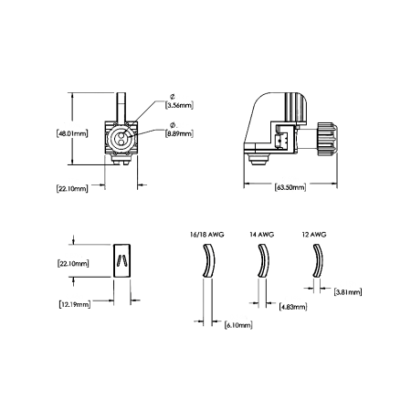 ZŁĄCZE do przewodu uniwersalne 12AWG, 14AWG, 16AWG, SPT2, SPT3 zaciskane IP67